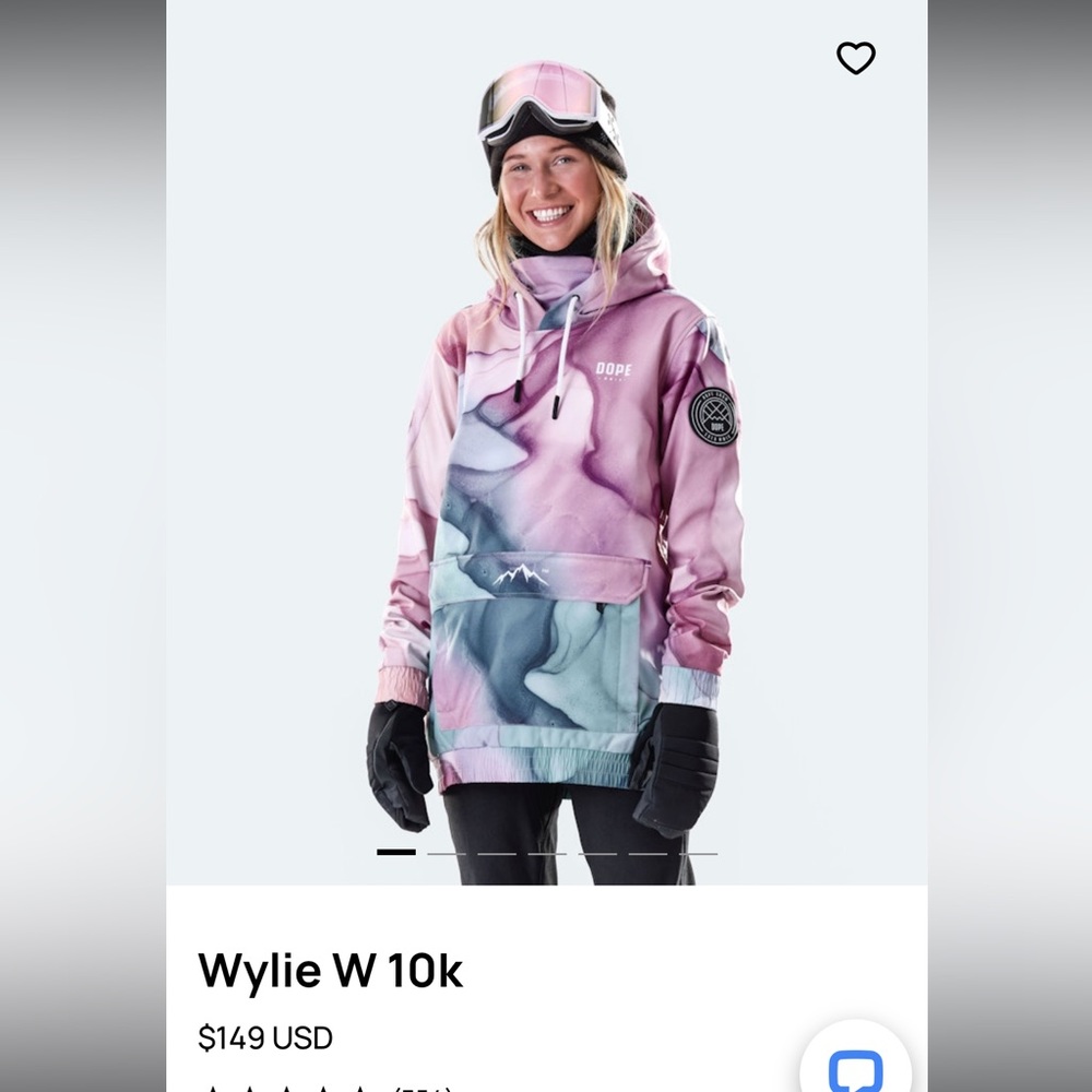 DOPE Snow Wylie Snowboarding jacket, like new!!